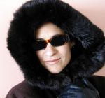 Woman with Fur Trim Hood STOCK PHOTO